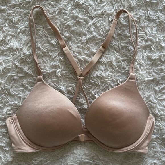 Victoria’s Secret Nude Padded Racerback Bra Size 32B - Picture 2 of 9